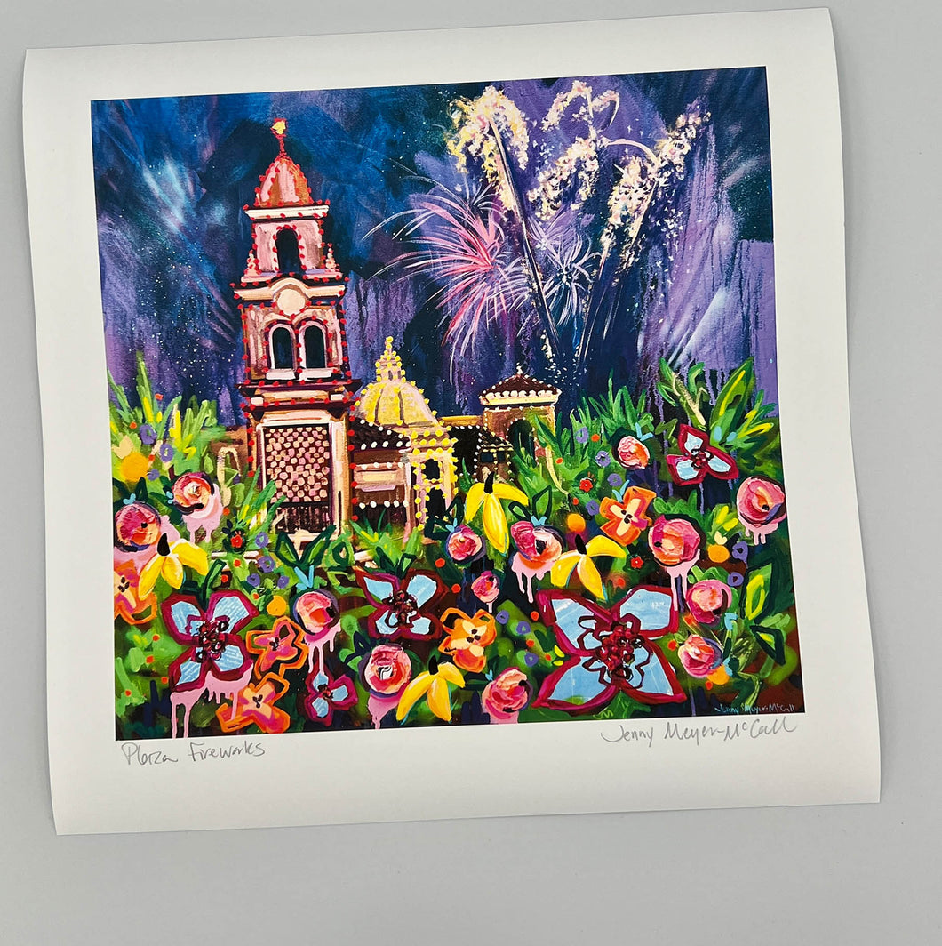 Country Club Plaza Print: Plaza Fireworks