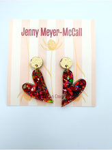 Load image into Gallery viewer, Confetti Heart Dangles: Gold Leaf Post

