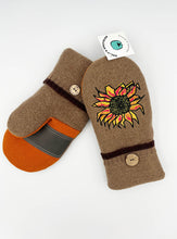 Load image into Gallery viewer, Oatmeal Colored Sunflower Mittens
