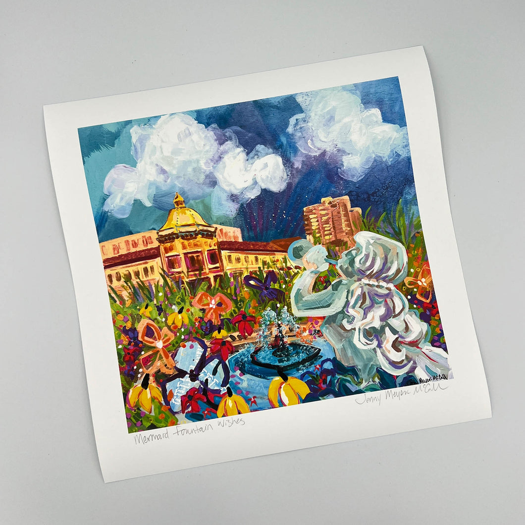 Country Club Plaza Print: Mermaid Fountain Wishes