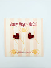 Load image into Gallery viewer, Red Heart Post Earrings
