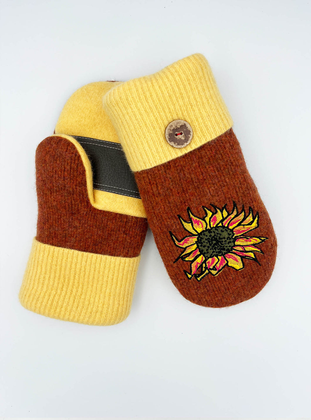 Sienna Colored Sunflower Mittens