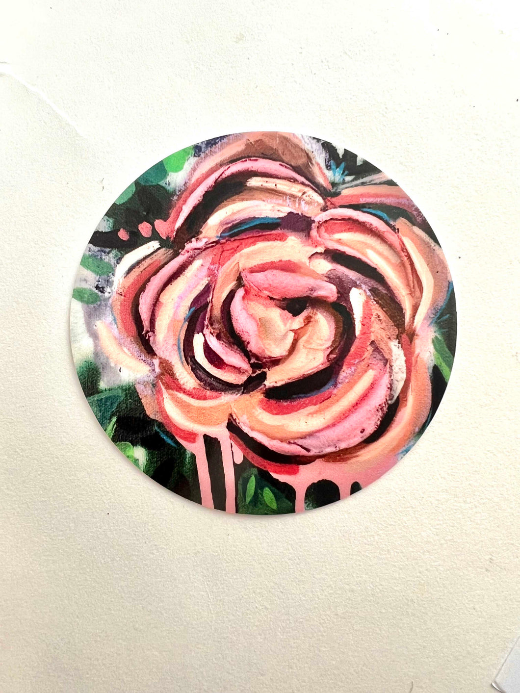 Sticker: Round Pink Flower